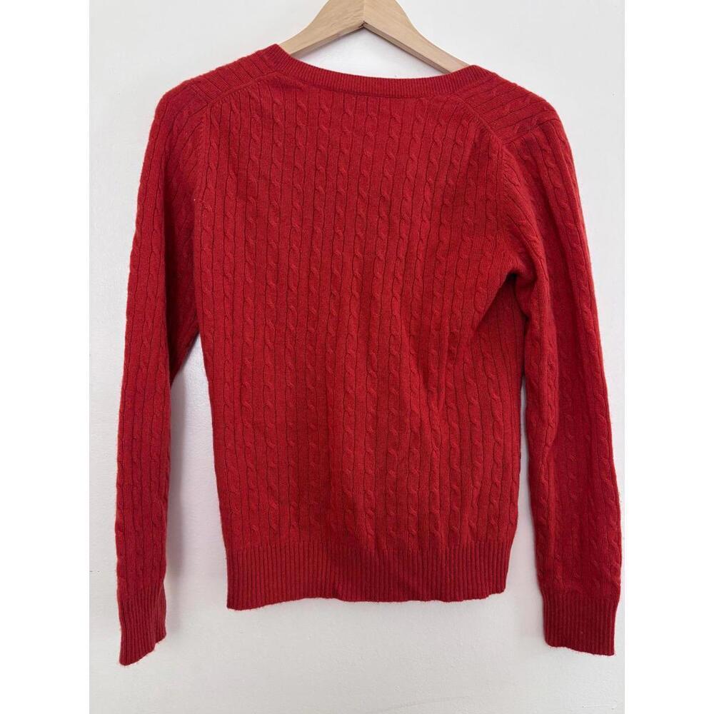Kenar 100% Cashmere Orange Cableknit Sweater size L - Picture 2 of 4